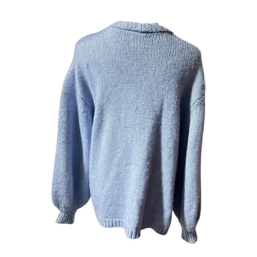 👉ASOS Design Light Blue Open Front Knit Cardigan Women’s Size 4 Soft Long Sleeve - Picture 2 of 8